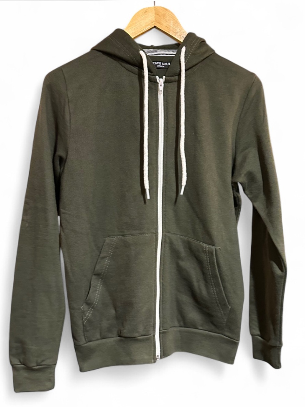Brave Soul Olive Green Zip-Up Hoodie